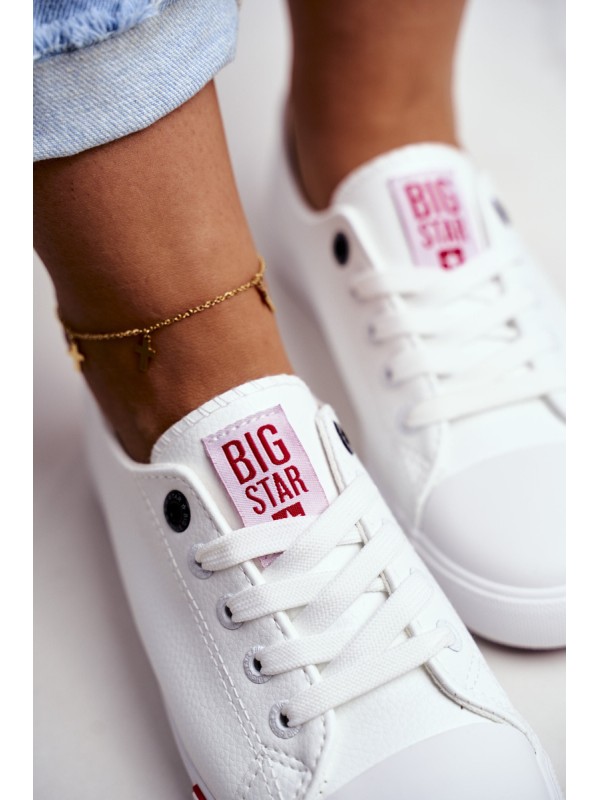 Women's Leather Sneakers Big Sta GG274005 White-Red