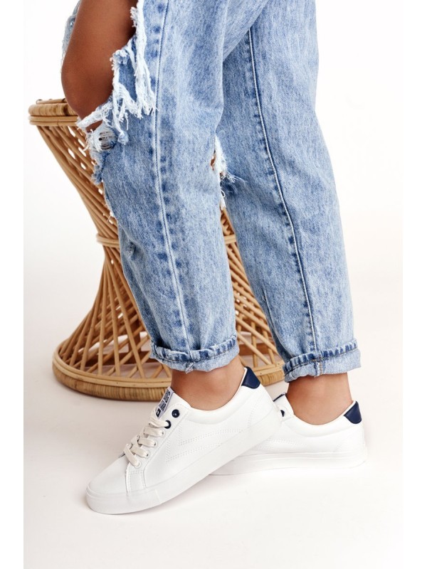 Women's Leather Sneakers BIG STAR BB274211 White Navy