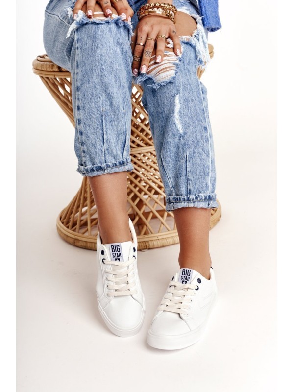 Women's Leather Sneakers BIG STAR BB274211 White Navy