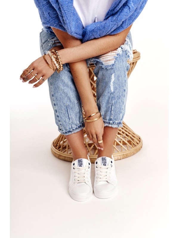 Women's Leather Sneakers BIG STAR BB274211 White Navy