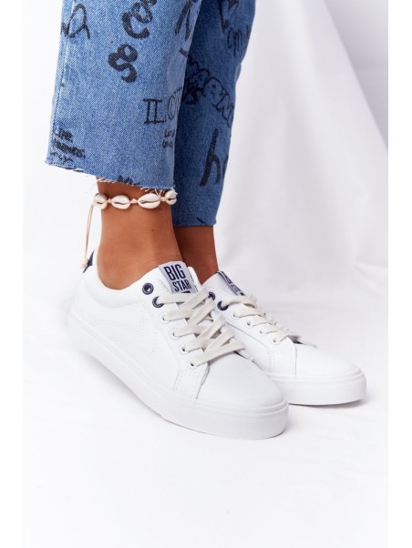 Women's Leather Sneakers BIG STAR BB274211 White Navy