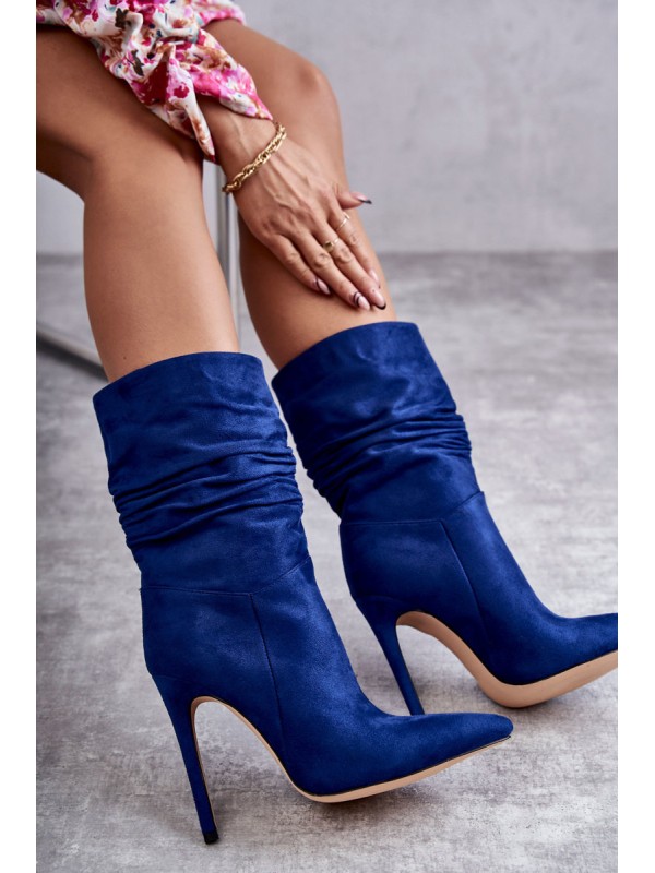 Women's Wrinkled Boots Boots Blue Laguna 2