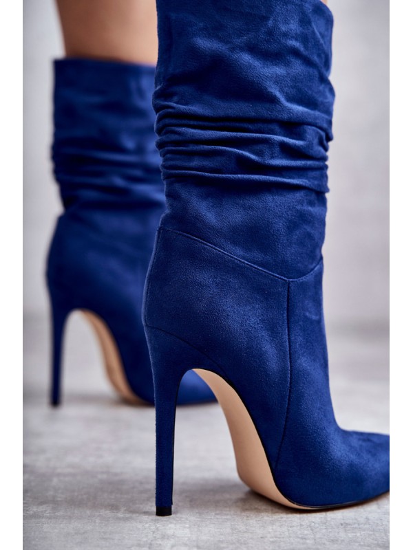 Women's Wrinkled Boots Boots Blue Laguna