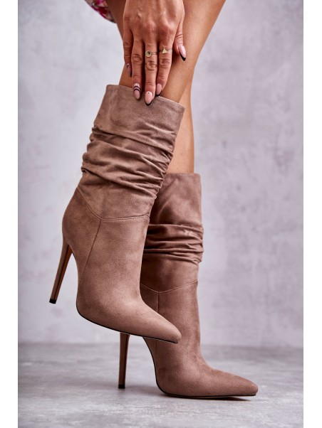 Women's Wrinkled Boots Boots Brown Laguna