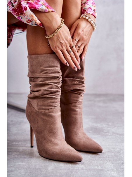 Women's Wrinkled Boots Boots Brown Laguna