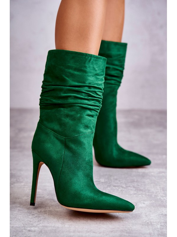 Women's Wrinkled Boots Boots Green Laguna