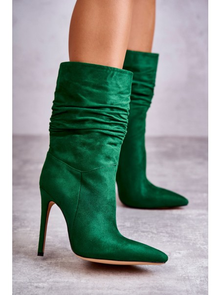 Women's Wrinkled Boots Boots Green Laguna