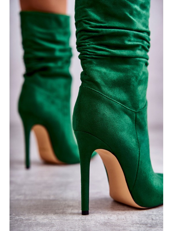 Women's Wrinkled Boots Boots Green Laguna 2