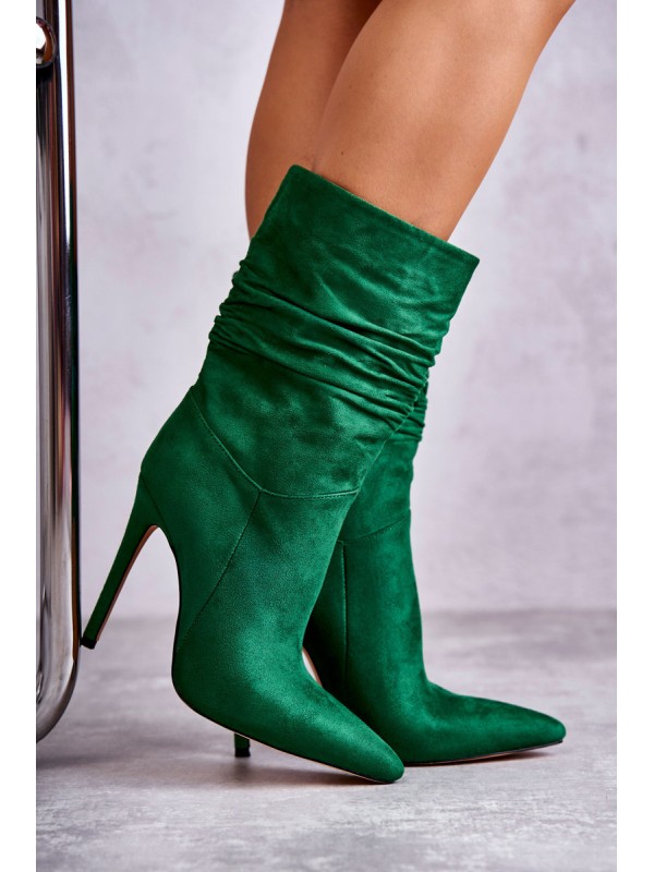 Women's Wrinkled Boots Boots Green Laguna