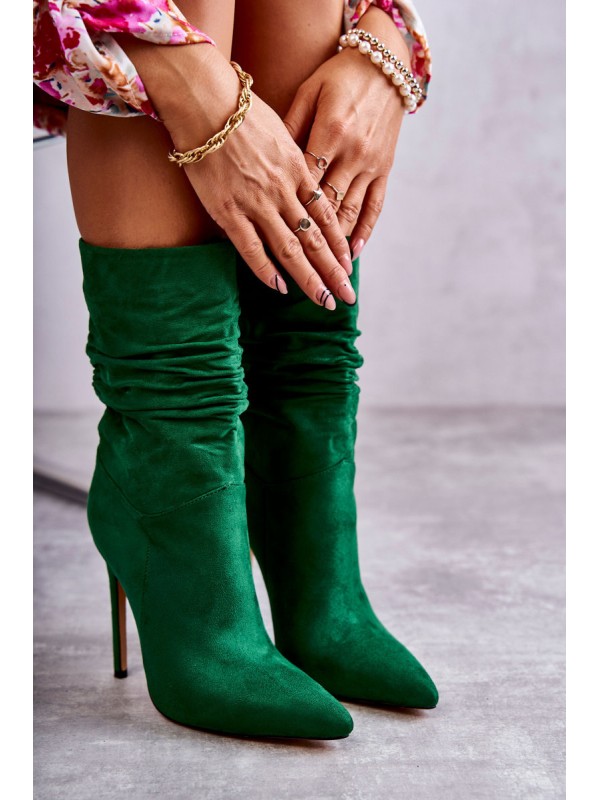 Women's Wrinkled Boots Boots Green Laguna