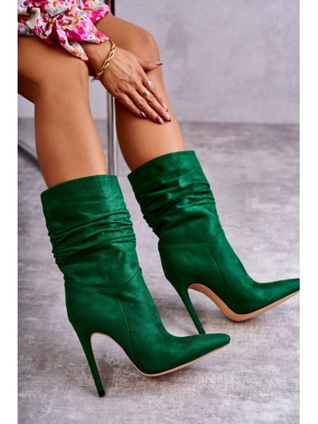 Women's Wrinkled Boots Boots Green Laguna