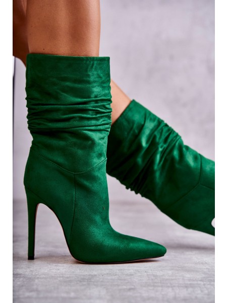 Women's Wrinkled Boots Boots Green Laguna
