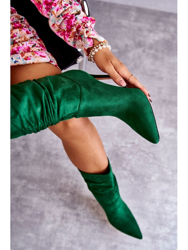Women's Wrinkled Boots Boots Green Laguna