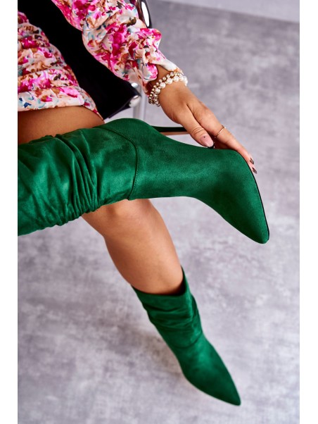 Women's Wrinkled Boots Boots Green Laguna