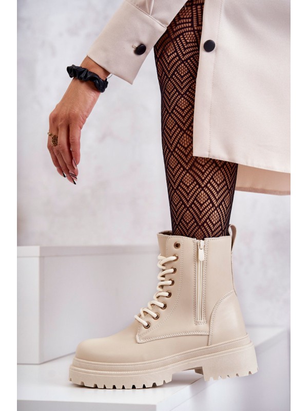 Women's Warm Leather Boots Light Beige Dorchen 2