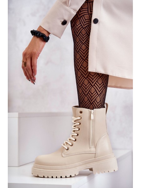 Women's Warm Leather Boots Light Beige Dorchen