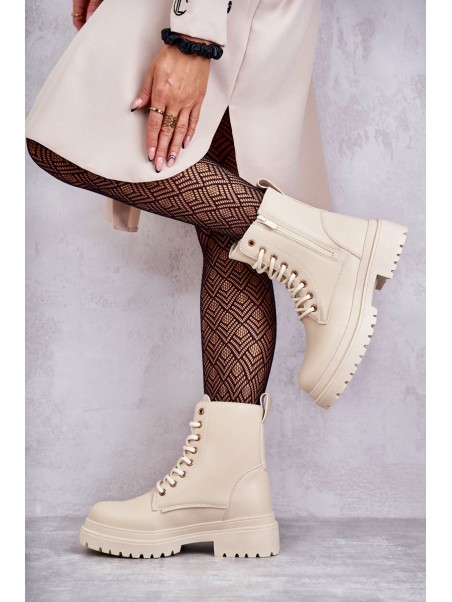 Women's Warm Leather Boots Light Beige Dorchen