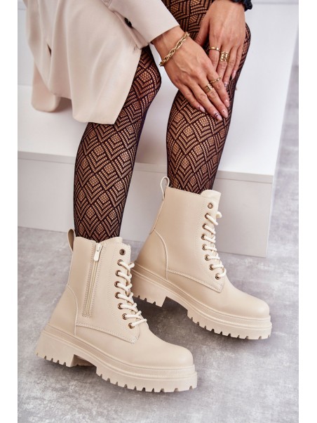 Women's Warm Leather Boots Light Beige Dorchen