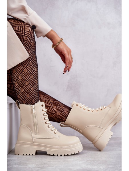 Women's Warm Leather Boots Light Beige Dorchen
