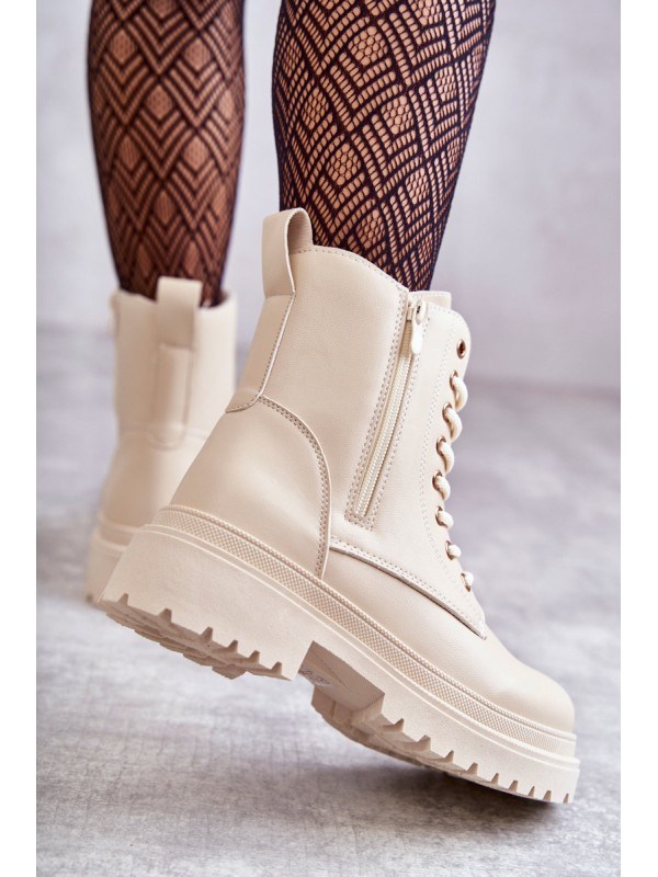 Women's Warm Leather Boots Light Beige Dorchen
