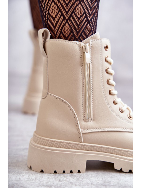 Women's Warm Leather Boots Light Beige Dorchen