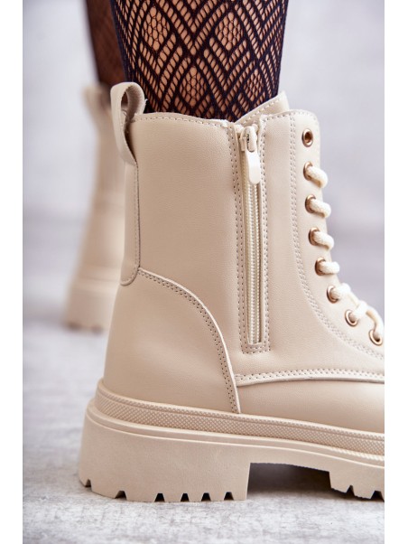 Women's Warm Leather Boots Light Beige Dorchen