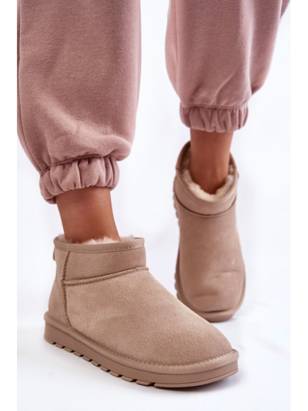 Women's Suede Low Snow Boots Light beige Shelie 2