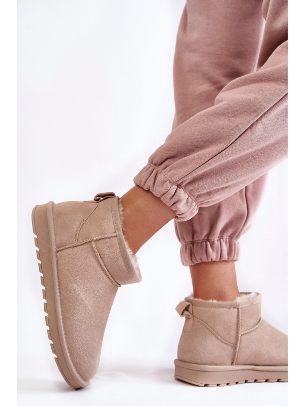 Women's Suede Low Snow Boots Light beige Shelie