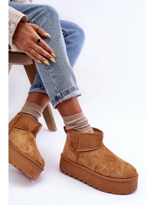 Brown Corcoran Suede Snow Boots On Platform