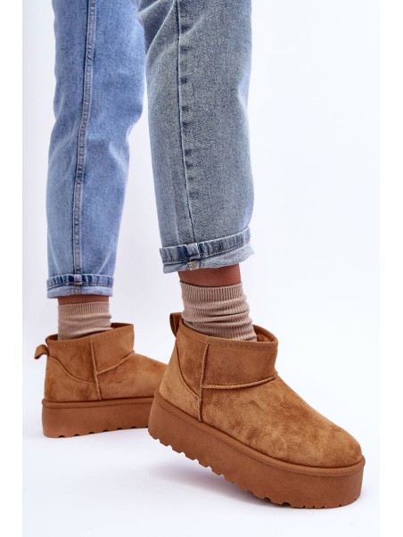 Brown Corcoran Suede Snow Boots On Platform