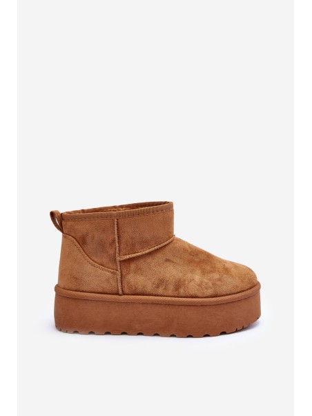 Brown Corcoran Suede Snow Boots On Platform
