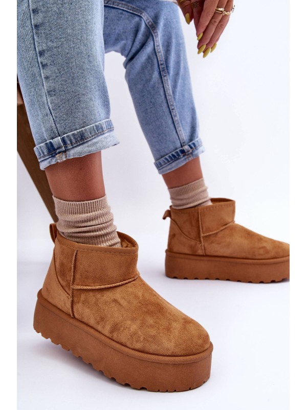Brown Corcoran Suede Snow Boots On Platform