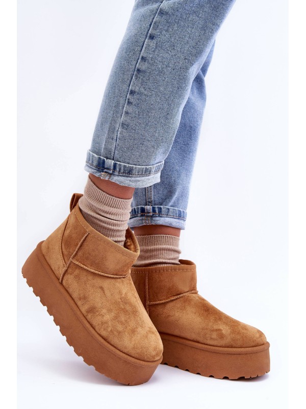 Brown Corcoran Suede Snow Boots On Platform