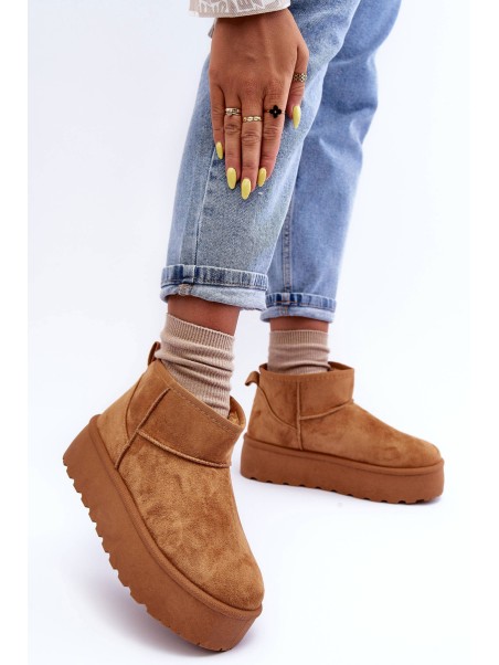 Brown Corcoran Suede Snow Boots On Platform
