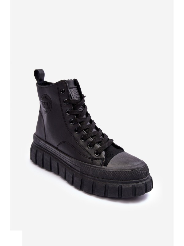 Leather Lined Zip-Up Sneakers Big Star MM274625 Black 2