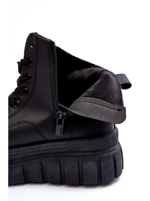 Leather Lined Zip-Up Sneakers Big Star MM274625 Black