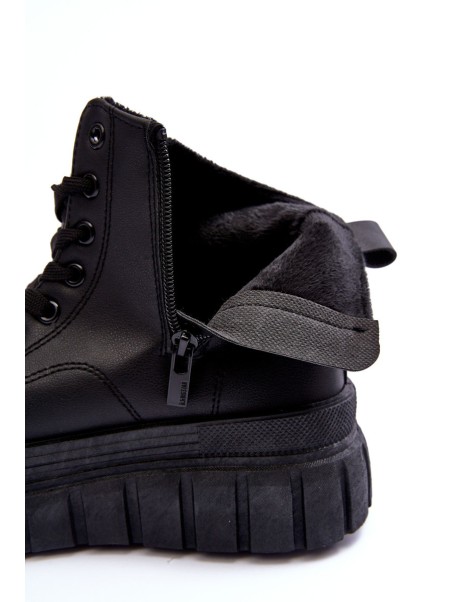 Leather Lined Zip-Up Sneakers Big Star MM274625 Black