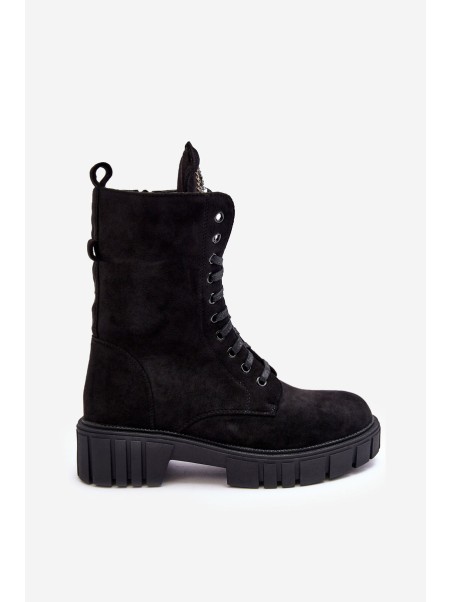 Leather Ankle Boots with Jewellery Embellishment Black Marx