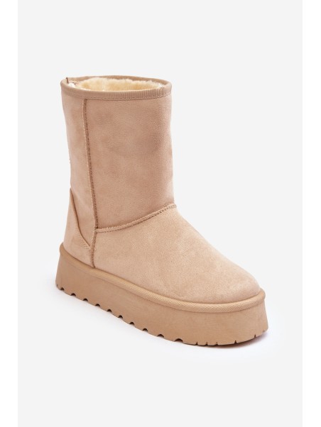 Women's Snow Boots with Faux Fur Lining Beige Abrams