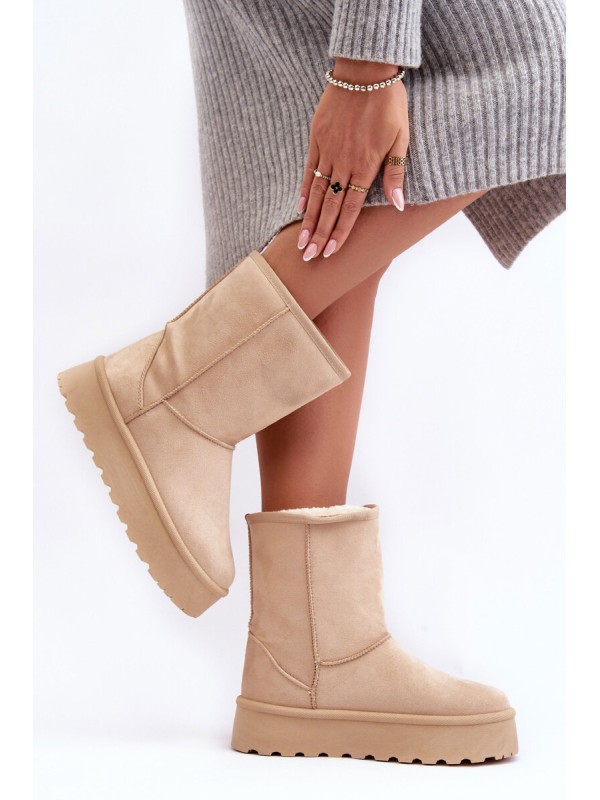 Women's Snow Boots with Faux Fur Lining Beige Abrams 2