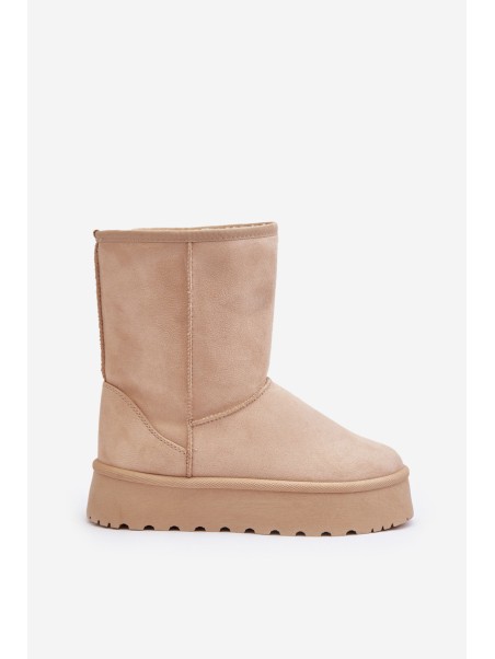 Women's Snow Boots with Faux Fur Lining Beige Abrams