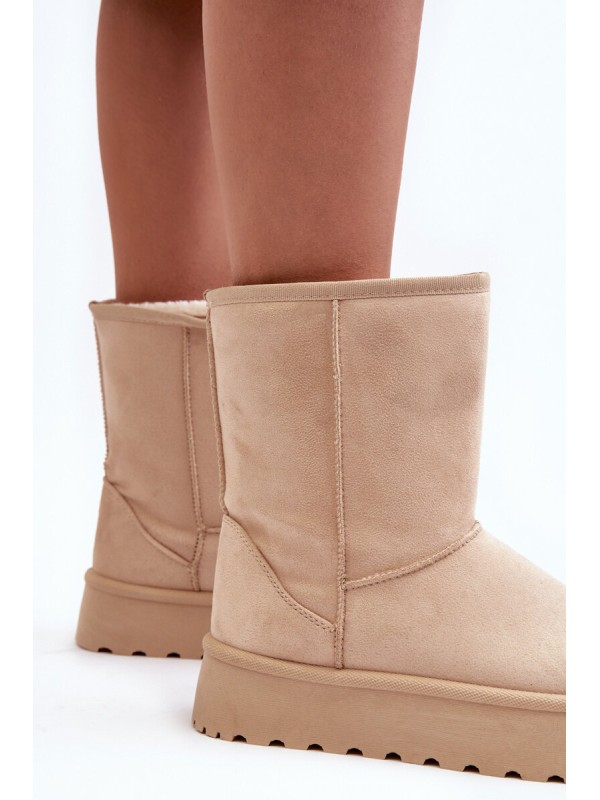 Women's Snow Boots with Faux Fur Lining Beige Abrams