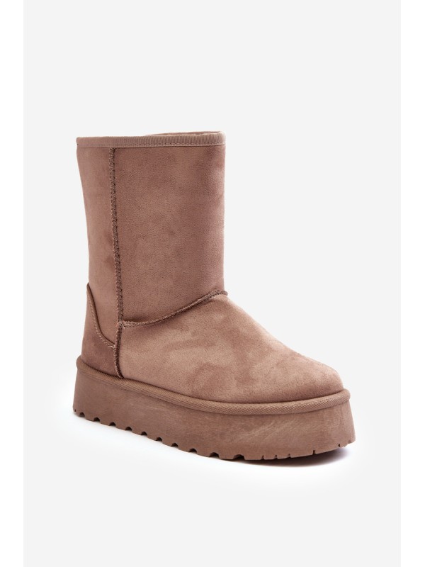 Women's Fur-Lined Insulated Snow Boots Dark Beige Abrams