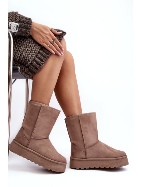 Women's Fur-Lined Insulated Snow Boots Dark Beige Abrams