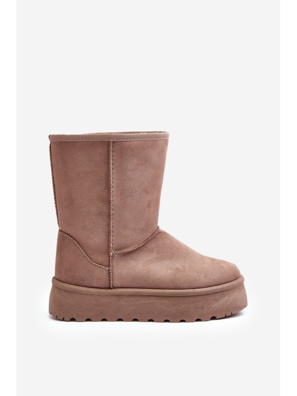 Women's Fur-Lined Insulated Snow Boots Dark Beige Abrams