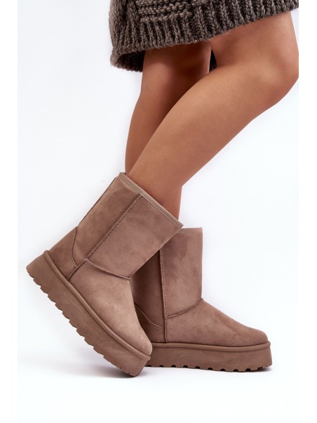 Women's Fur-Lined Insulated Snow Boots Dark Beige Abrams