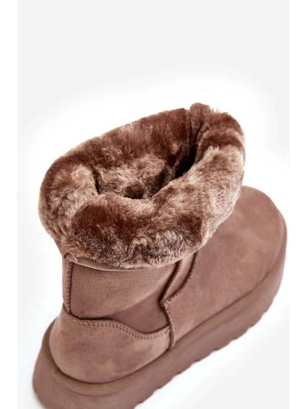 Women's Fur-Lined Insulated Snow Boots Dark Beige Abrams