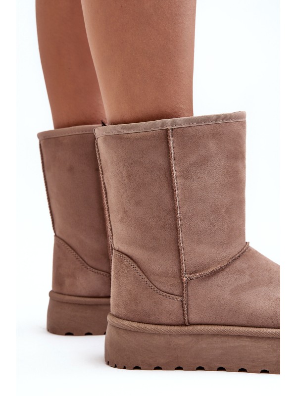 Women's Fur-Lined Insulated Snow Boots Dark Beige Abrams