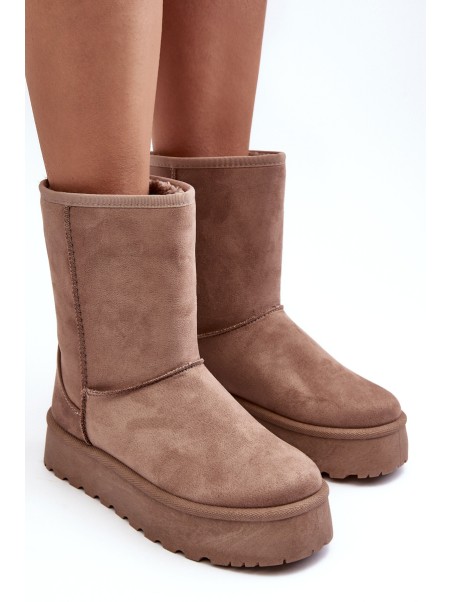 Women's Fur-Lined Insulated Snow Boots Dark Beige Abrams