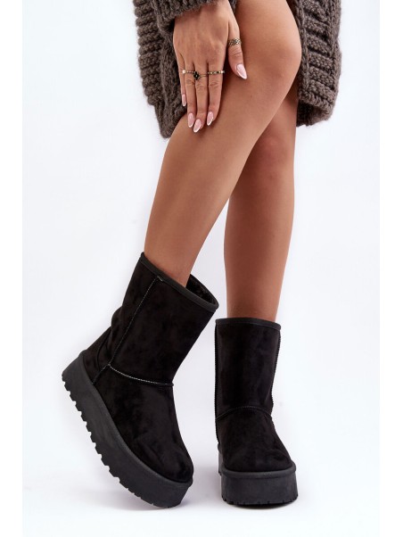 Women's Snow Boots Insulated with Fur Black Abrams